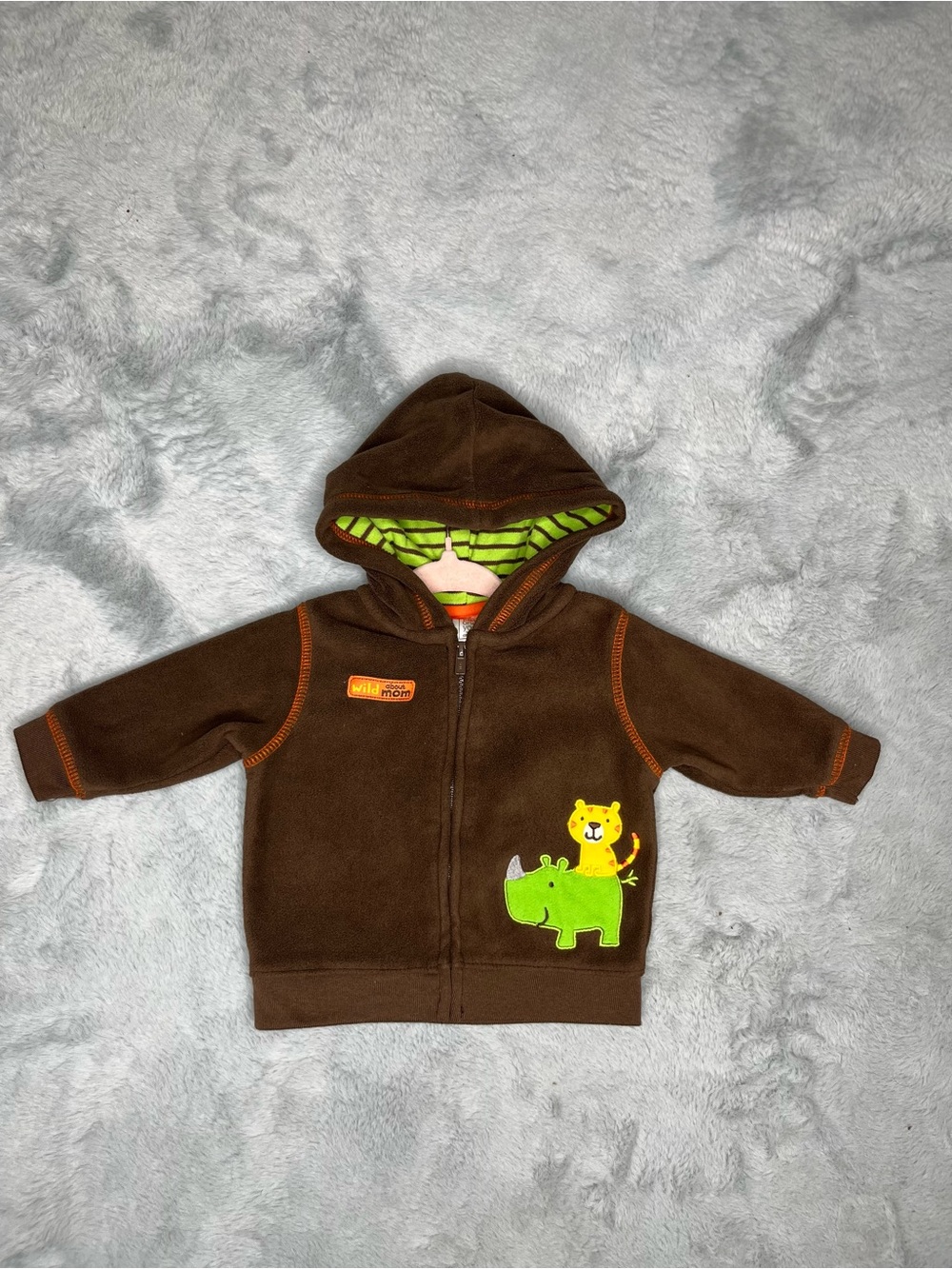y2k vintage style Brown Hooded Kids Jacket